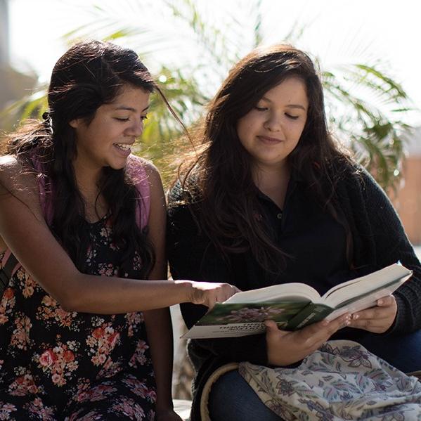 Student study outside Library